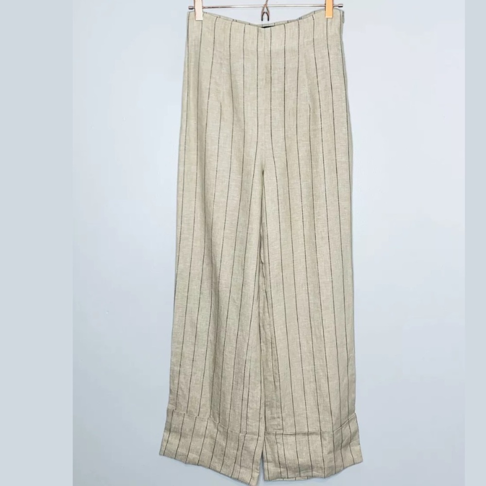 ✅SOLD-NWOT Zara Woman | Linen Pants Turn Up Hems - Picture 3 of 8